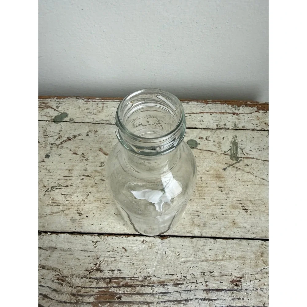 Clear Glass Bud Vase Apothecary Bottle Vintage Style Decorative Jar 6.5 Inch